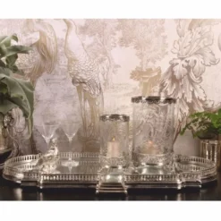 Casa Padrino Barock Tablett Silber 85 cm - Barockstil Gastronomie Accessoires