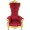 Casa Padrino Barock Thron Sessel Majestic Bordeaux Muster / Gold - Riesensessel -Thron Stuhl Tron
