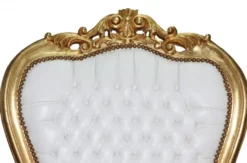 Casa Padrino Barock Thron Sessel Majestic Mod1 Weiß/Gold - Riesensessel - Handgefertigter Prachtthron - 167 x 95 x 70 cm