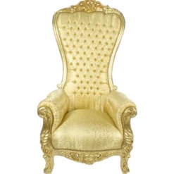 Casa Padrino Barock Thron Sessel Majestic Gold Muster / Gold - Riesensessel -Thron Stuhl Tron