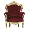 Casa Padrino Barock Thron Sessel King im Antik Stil, Samtstoff Bordeaux / Gold, 120 x 85 x 85 cm