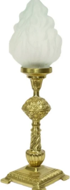 Casa Padrino Barock Tischleuchten Set Gold / Weiß 14 x 14 x H. 48 cm - Elegante Lampen im Barockstil - Barock Deko Leuchten