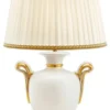 Casa Padrino Barock Tischleuchte Weiß / Gold / Elfenbeinfarben Ø 45 x H. 91 cm - Barock Keramik Lampe