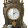 Casa Padrino Barock Tischuhr Bronze / Antik Gold 17 x 9 x H. 32 cm - Barockstil Schreibtischuhr mit Melodie - Barock Schreibtisch Deko - Barock Deko Accessoires - Barockstil Uhren