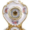 Casa Padrino Barock Tischuhr Weiß / Gold / Mehrfarbig 37 x 17 x H. 84 cm - Prunkvolle Barock Keramik Uhr mit Blumen Design
