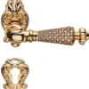 Casa Padrino Barock Türgriff Set mit Swarovski Kristallglas 14,2 cm - Made in Italy
