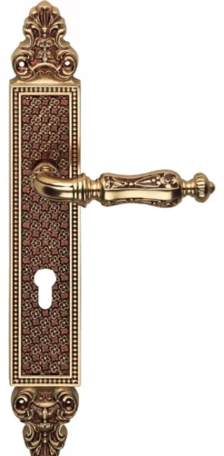 Casa Padrino Barock Türgriff Set Französisches Gold 15,5 x H. 37 cm - Messing Türklinken
