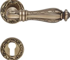 Casa Padrino Barock Türklinken Set Messing Patiniert 15,1 x H. 5,3 cm - Barockstil Möbel