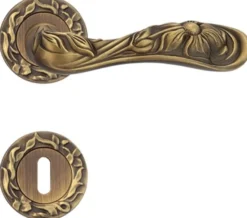 Casa Padrino Barock Türklinken Set Messing Patiniert 14 x H. 5,3 cm - Barock Hotel & Restaurant Accessoires