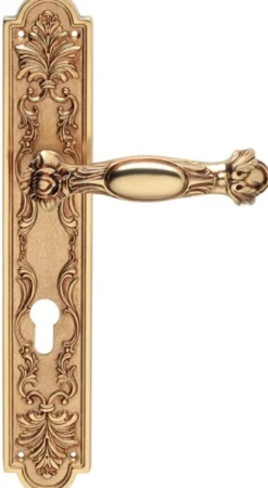 Casa Padrino Barock Türklinken Set Französisches Gold 15,3 x H. 30 cm - Barockstil Türgriff Set