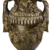 Casa Padrino Barock Vase Antik Bronzefarben 38 x 32 x H. 91 cm - Prunkvolle Gusseisen Blumenvase - Barock Garten & Terrassen Deko Vase mit Deckel - Barock Garten & Terrassen Deko Accessoires