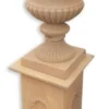 Casa Padrino Barock Vase mit Säule Beige H. 138 cm - Prunkvolle Gusseisen Blumenvase mit Sockel - Barock Garten Deko - Barock Terrassen Deko - Barock Deko Accessoires
