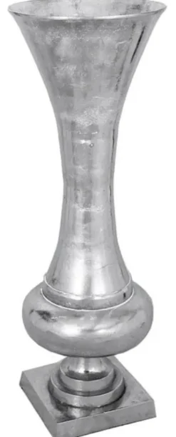 Casa Padrino Barock Vase Silber Ø 39 x H. 102 cm - Runde Barockstil Metall Blumenvase - Barock Deko Accessoires - Barock Interior