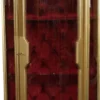 Casa Padrino Barock Vitrine Gold / Bordeaux H 205 cm, B 86 cm - Vitrinenschrank - Wohnzimmerschrank Glasvitrine - Antik Look