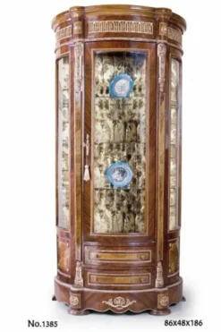 Casa Padrino Barock Vitrine im Antikstil, braun / gold, 86 x 48 x H. 186 cm