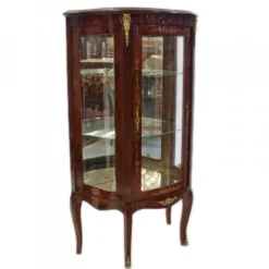 Casa Padrino Barock Vitrine im Mahagoni Design - Luxus Vitrinenschrank aus Holz und Glas - 70 x 40 x 135 cm