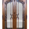 Casa Padrino Barock Vitrinenschrank, Wohnzimmerschrank aus Massivholz in Braun, 100 x 40 x H. 200 cm