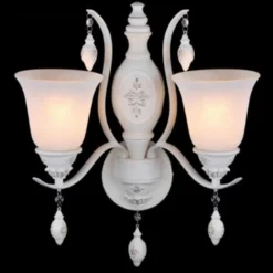 Casa Padrino Barock Wandleuchte Weiß 25,1 x H 48,6 cm Antik Stil - Wandlampe Wand Beleuchtung