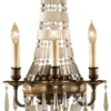 Casa Padrino Barock Wandleuchte mit Kristallglas Bronze 32,4 x 19,1 x H. 58,4 cm - Prunkvolle Wandlampe im Barockstil - Edel & Prunkvoll