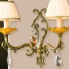 Casa Padrino Barock Wandleuchte Kupfermessing B. 42 x T. 35 cm 2-flammig - Handgefertigte Leuchte aus Italien - Barock Leuchten