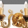 Casa Padrino Barock Wandleuchte Gold B. 35 x T. 20 cm 2-flammig - Handgefertigte Leuchte aus Italien - Barock Leuchten