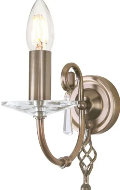 Casa Padrino Barock Wandleuchte Antik Messing 10 x 21,5 x H. 22 cm - Elegante Wohnzimmer Wandlampe - Wandleuchten im Barockstil