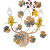 Casa Padrino Barock Wandleuchte Blumen - italienisches Design - Wandlüster Wand Leuchte Antik Stil