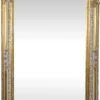 Casa Padrino Barock Wandspiegel Gold / Weiß 85 x H. 160 cm - Barock Spiegel mit wunderschönen Verzierungen - Barock Möbel