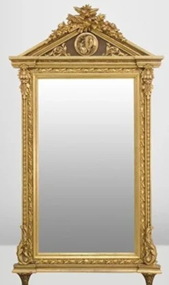 Casa Padrino Barock Wandspiegel Gold 204 x 113 cm - Antik Stil Replikat mit prunkvollem Rahmen