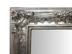 Casa Padrino Barock Wandspiegel Silber Antik-Look Höhe 121 cm, Breite 90 cm - Edel & Prunkvoll