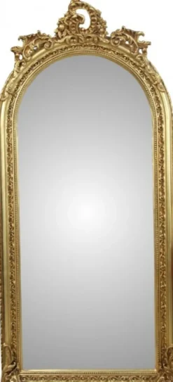 Casa Padrino Barock Wandspiegel Prunkvoll in Gold, Massivholz, B 83 cm, H 176 cm
