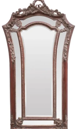 Casa Padrino Barock Wandspiegel Rotbraun 115 x H. 207 cm - Barockstil Spiegel
