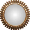 Casa Padrino Barock Wandspiegel Rund Antik Gold Durchmesser 93 cm - Antik Look