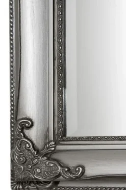 Casa Padrino Barock Wandspiegel Silber 72 x H. 162 cm - Handgefertigter Barock Spiegel mit Holzrahmen und wunderschönen Verzierungen