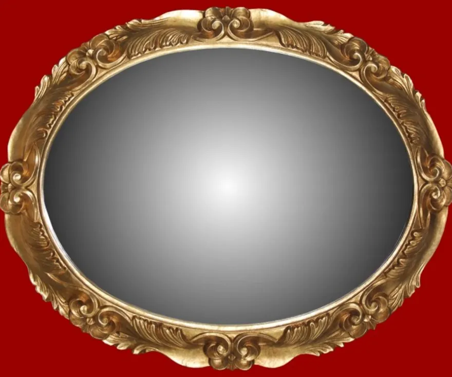 Casa Padrino Barock Wandspiegel aus Italien Gold Oval 101 x 81 cm - Prunkvoller Spiegel im Antik Stil