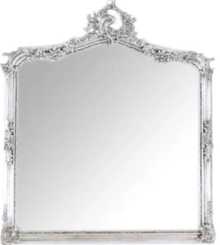 Casa Padrino Barock Wandspiegel im italienischen Antik Stil - Silber - 115 x 100 cm - Prunkvolles Design
