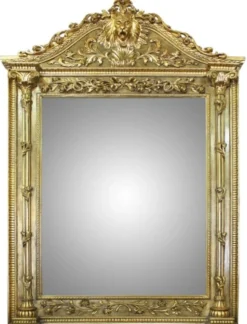 Casa Padrino Barock Wandspiegel Gold 130 x 210 cm - Prunkvoller Spiegel aus Massivholz