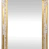 Casa Padrino Barock Wandspiegel Antik Weiß / Gold 85 x H. 160 cm - Prunkvoller Barock Spiegel mit wunderschönen Verzierungen und dekorativen Engelsfiguren