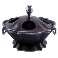 Casa Padrino Barock Weinkühler für 4 Flaschen Aluminium / Antik Silber H 20 cm, Durchmesser 44 cm - Weinhalter Hotel Dekoration