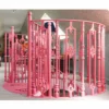 Casa Padrino Barock Wendeltreppe / Spiraltreppe mit Geländer rechte Seite Rosa H. 240 cm