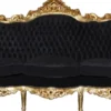 Casa Padrino Barock Wohnzimmer Set Master im Antik Stil, Schwarz und Gold, 3-er Sofa und 2 Sessel