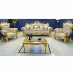 Casa Padrino Barock Wohnzimmer Möbel Set Creme / Gold - Barockstil Möbel