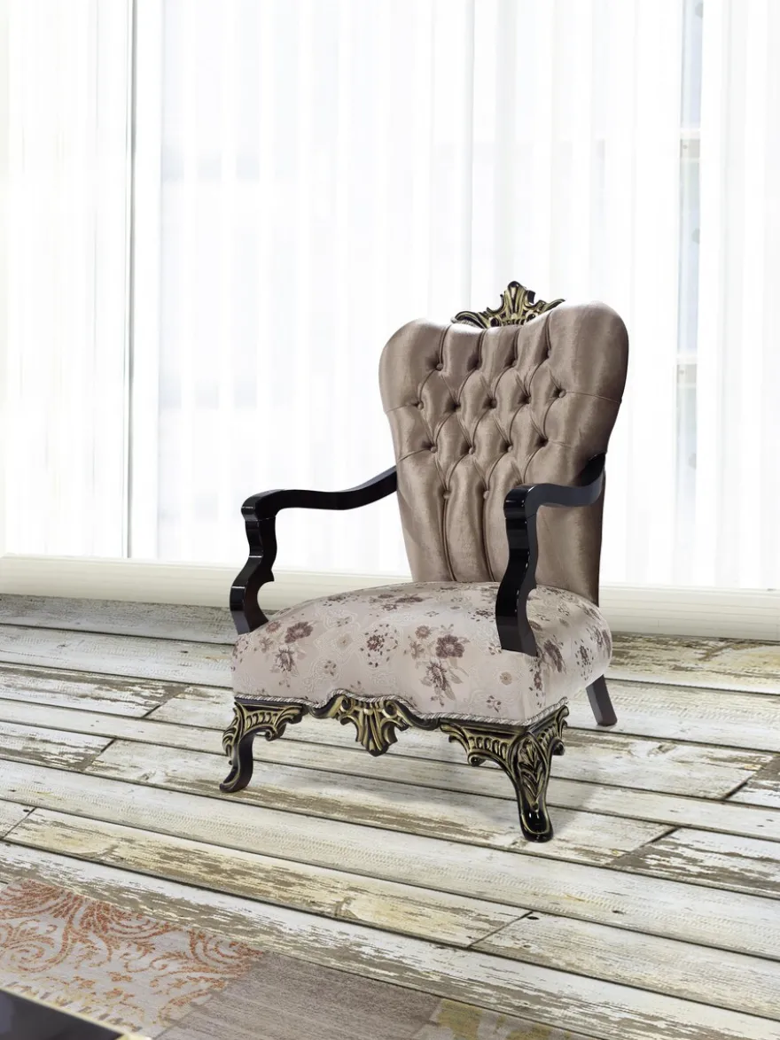 Casa Padrino Barock Wohnzimmer Set Braun / Beige / Schwarz / Gold - 2 Sofas & 2 Sessel & 1 Couchtisch - Barock Wohnzimmer Möbel