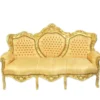 Casa Padrino Barock Wohnzimmer Set Gold Muster / Gold - 3er Sofa + 2 Sessel