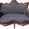 Casa Padrino Barock Wohnzimmer Set Master im Antik Stil - Schwarz / Braun - 2er Sofa & 2 Sessel