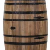 Casa Padrino Bar Schrank Weinschrank Bartisch aus Mango Massivholz - Holzfaß Weinfaß Faßmöbel Faßschrank - Höhe 90 cm, Durchmesser 70 cm