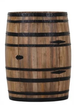 Casa Padrino Bar Schrank Weinschrank Bartisch aus Mango Massivholz - Holzfaß Weinfaß Faßmöbel Faßschrank - Höhe 90 cm, Durchmesser 70 cm