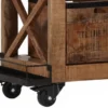 Casa Padrino Bar Trolley Servierwagen aus Mango Massivholz - Hotel & Restaurant Einrichtung Möbel
