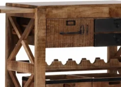 Casa Padrino Bar Trolley Servierwagen aus Mango Massivholz - Hotel & Restaurant Einrichtung Möbel