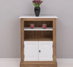 Casa Padrino Bücherregal im Landhausstil mit 2 Türen und 1 Ablage, 76 x 35 x 102 cm